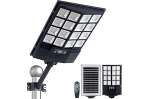 YACAISI Lampioni stradali solari per esterni, 8500 K, luce a LED per vialetto a energia solare, sensore di movimento di inondazione al crepuscolo, illuminazione all'alba, supporto impermeabile (1Pieces)