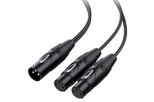 Cable Matters Zrównoważony kabel rozdzielający XLR - 0,5 m, męski na 2 żeński kabel XLR Y (rozdzielacz XLR 1 męski na 2 żeński)