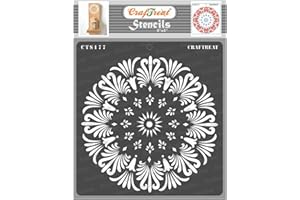 CrafTreat Doily Stencil for Furniture Painting Vintage - Tuberose Doily - Size: 6X6 Inches - Mandala Stencils for Crafts Reusable - Flourish Stencils for Painting on Canvas, Fabric, Paper, Wood
