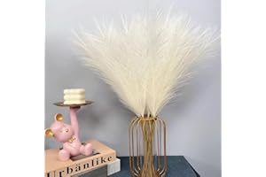 LARBER 20 Piezas Pampas Artificiales Beige Pampas Hierba Beige Pampas decoración Seca Pampas Flores Ramos de Estar Dormitorio artesanía Oficina Mesa de Cocina decoración Boda Familiar Bohemia, 18 "/ 46cm