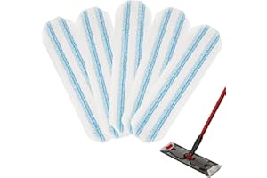 DXYUE 5 x ścierka do mopa Vileda H2prO/O-Cedar H2prO, zmywalna, wielokrotnego użytku, bezpieczna na podłogach drewnianych, winylowych, płytkach, listwach przypodłogowych