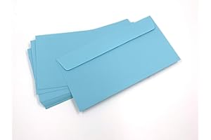 "UMSCHLAG-DISCOUNT" 50 sobres, azul, azul claro, azul cielo, 220 x 110 mm, cierre autoadhesivo con tira