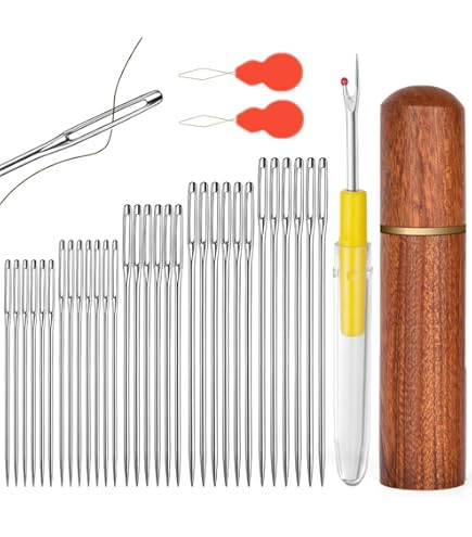 Telliswelt Aghi Con Punta A Sfera 7,2 Cm – 2 Pezzi Per Tessuti A Maglia E Ricamo – Made In Germany - 3