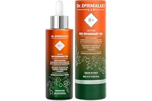 ‎DR. DERMALUCI LAB Rosmarinöl Haar mit Rizinusöl Kaltgepresst 100ML BIO, Vitamin E+C Macadamia Camelina |Natürliche Haaröl, reine Extrakte |Stimuliert das Wachstum, stärkt, nährt |Rosemary Oil Hair Growth | talien