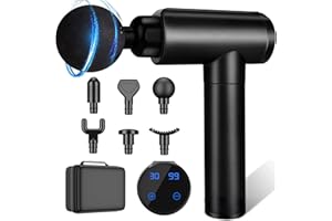 HEADOT Massage Gun Deep Tissue, Muscle Therapy Gun for Athletes, Deep Tissue Percussion Body Back Massager, Handheld with 6 Massage Heads, Gift for Men Women