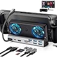 Steam Deck Dock with Dual Cooling Fans, 10-in-1 Steam Deck Docking Station with SD/TF Card Slot, HDMI 2.0 4K@60Hz, 5 USB Ports, Gigabit Ethernet, USB-C PD3.0 Charging Port, Made for Valve Steam Deck