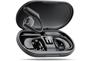 HENDARI True open back earphones, Long-Lasting Comfort, Wireless Earbuds with LED Display, IPX5