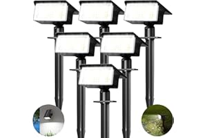 nipify Solarstrahler für Außen [6 Stück/75LED/4 Modi] Solar Gartenleuchten für Außen IP67 6500K LED Solar Strahler Außen Solarlampen für Außen Garten,Baumstrahler, Weg, Hof, Garage, Kaltes Weiß