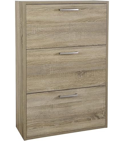 Scarpiera Legno Design 3 Ante - MilaniHome, 60x24x115 Cm, Marrone, Alta Qualità - Foto 7