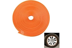 XLUMIO Car Wheel Rim Protector Decor Strip, 8m Alloy Rim Protectors Wheel Edge Trim Strip Tire Protection Ring Anti-Collision Strip Wheel Hub Anti-Scratch(Color:orange)
