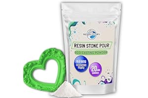 Resin Glory 1kg Water Based Resin Eco Casting Powder – Fast-Setting Mould Craft with Easy 10:3 Ratio – Smooth Matte Finish for DIY Trays, Coasters, Candle Holders, Jewellery & Terrazzo Art