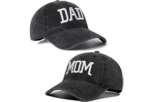 AEONDA Lot de 2 casquettes de baseball brodées réglables pour maman et papa, cadeau classique pour les parents, les couples, cadeau classique pour maman papa