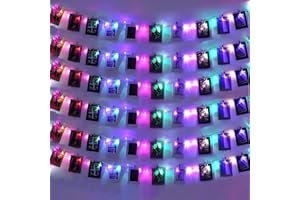 AndThere Clip Cadena de Luces 10M 100 LED Fotoclips Guirnalda de Luces para Pared Fotos de Luces 50 Pinzas para Navidad Fiesta Foto Clip Cadena de Luces para Boda Decoraciones Dormitorio