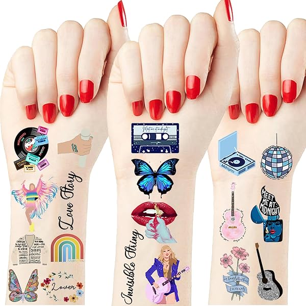 10 Blätter Temporäre Tattoos – Kinder Tattoo Mädchen, Liebe & Frieden Symbole, Für Partys, Geburtstage