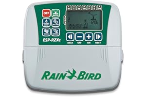 Rain Bird Programador de riego de 4 estaciones ZRZ004E - ESP-RZXe de uso en interiores. Compatible con módulo estándar Wifi LNK. Incluye transformador y manual de instrucciones.