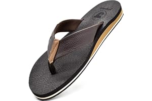 jiajiale Chanclas de Cuero para Hombre Verano Playa Piscina Sandalias de Tanga Con Soporte de Arco Vacaciones Ocasionales Zapatos Antideslizantes Con Suela de EVA Interior al Aire Libre