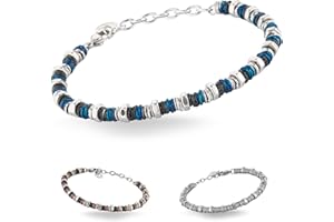 inSCINTILLE Bracciale Uomo Acciaio Rondelle e Bulloni, Regolabile 18-22 cm, Confezione Regalo Inclusa, Braccialetto Acciaio Inox, Bracciali Uomo