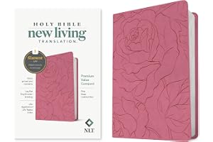 NLT Premium Value Compact Bible, Filament Enabled (LeatherLike, Pink Rose)