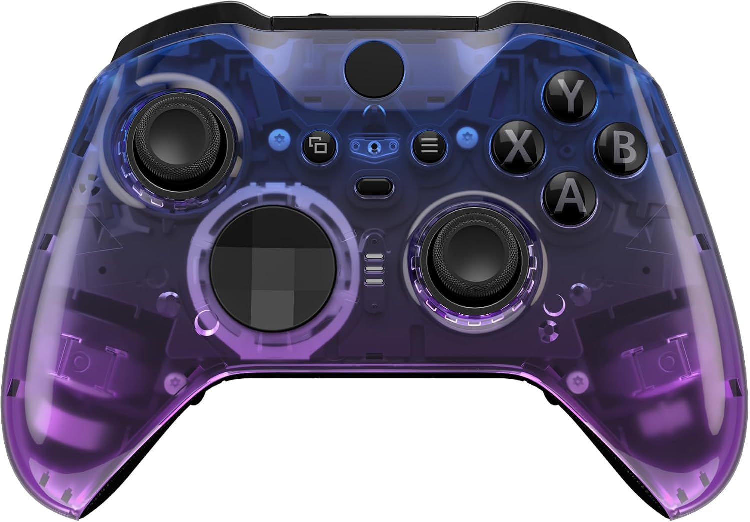 eXtremeRate Carcasa para Xbox One Elite Protectora Placa Frontal Reemplazo Kit Cubierta Shell Funda para Xbox One Elite Series 2 Modelo 1797 Mando-Incluye Anillos de Joysticks(Bluebell Gradiente)