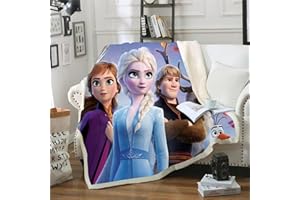 DDONVG Frozen Decke Anna Und ELSA Decke Kuscheldecke Flanell Kinder 3D-Digitaldruck Sonic Fleecedecke,Sofadecke Für Kinder Jugendliche (100x140cm,1)