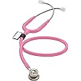 MDF MD One Stainless Steel Premium Dual Head Infant-Neonatal Stethoscope,Pink Tube, Silver Chestpieces-Headset, MDF777I01