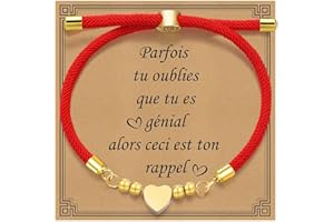 Gamtic Bracelet Amitié Femme Porte Bonheur - Coeur Fait à la Main Bracelet Protection Amulette Bonne Chance Amitié Diplômés Couples Anniversaire Cadeau Noel