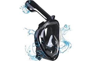 Máscara de Buceo Completa Gadgy®, Soporte para cámara GoPro, visión de 180 Grados, antivaho, para Snorkel, Color Negro