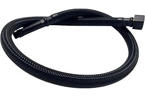 Balneo PEX-anslutningsslang med fläta och packning svart 3/8 tum x M10 30 cm - Slangkoppling - flätad i rostfritt stål - kök