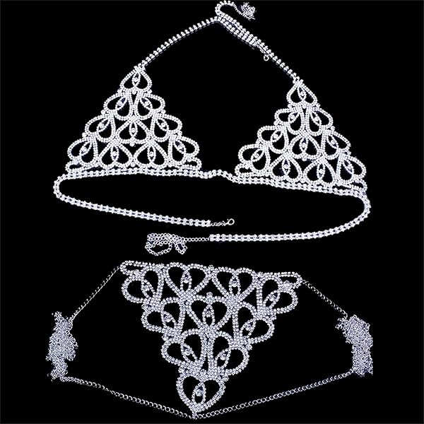 Collana Reggiseno Sexy Con Strass - Gioiello Corpo Per Bikini, Festa O Spiaggia - Reggiseno Catena Donna