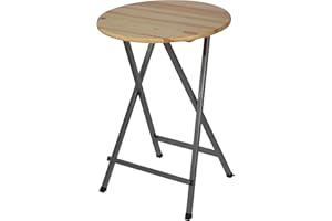 ‎METRO PROFESSIONAL METRO Professional Outdoor Stehtisch, Kiefernholz/Stahl, Ø 78 x 110 cm, Wetterbeständig, Klappbar, Rund, Braun