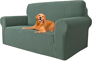 ‎YSTELLAA YSTELLAA Stretch Sofa überzug 2 Sitzer, Super Elastisch Sofabezug Mit Armlehnen Waschbarer, kratzfester rutschfest Sofa Cover für Hunde Katzen und Haustiere(Grün, Sofa Breite 145cm-178cm)