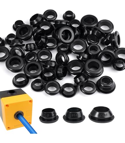 20 Pezzi Occhielli In Gomma Per Passacavi - Diametro 4mm, ID 2mm, Altezza 6mm, Nero - Foto 4