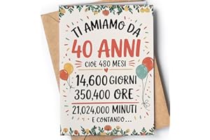 GREETING CARDS FOR EVERYONE Biglietto Auguri 40 Anni Uomo - 40 Anni Compleanno Donna - Regalo Donna, Uomo - Biglietti Auguiri Divertente Figlia, Figlio, Nipote, Per Lui, Lei - Regali 40 Ragazza, Ragazzo - EU 193