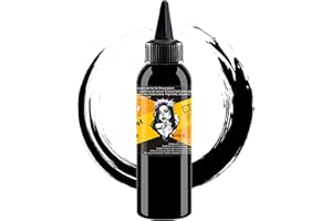 DLD Tattoo Magic Goddess Portrait Ink Reaper Absolute Black Ink (8 uncji 230 ml/butelka), poczuj urok czarnych pigmentów premium, gładki i realistyczny atrament, wzmocnij sztukę tatuażu 230 ml