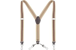 Ausukler Bretelle da uomo extra forti 3,5 cm di larghezza con gancio girevole Heavy Duty Men Braces nero