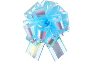 yisight 10pcs Lazo Regalo Grande, Lazos para Lazos de Boda, Diámetro de 15 cm, Cinta para Moños de Regalo, para Boda, Bolsas de Azúcar, Manualidades, Coche Decoración (Azul)