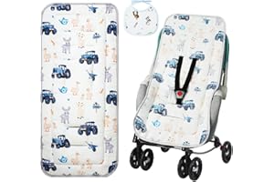 AOGOE Universelle Kinderwagenmatratze, Beidseitig Sitzauflage Weiche Kinderwageneinlage für alle Jahreszeiten, 10 Löcher Bollerwagenmatte kompatibel mit den Meisten Kinderwagen