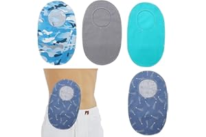 GGAUBAIFI 4Pcs Ostomy Bag Covers Waterproof Ostomy Shower Cover Lightweight Colostomy Bags Reusable Washable Wrap with Adjustable Opening Colostomy Supplies for Women Men Care Protector