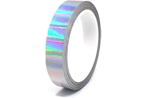 Finest Folia (0,89€/m) 10 Meter Hologramm Zierstreifen Basteln Möbel Auto Motorrad Modellbau Deko Dekorstreifen Klebestreifen selbstklebend DIY (Hologramm Silber, 20mm Breite)