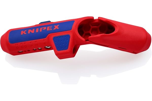 Knipex ErgoStrip Outil universel à dégainer pour droitiers, 135 mm, câbles 3G1,5 > 5G2,5, câbles coaxiaux, de données, pince à dénuder, 16 95 01 SB