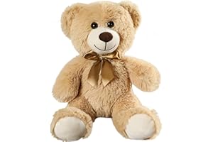 SNOWOLF Pluszowy miś, miła wypchana zabawka, poduszka, miś, lalka, prezent dla dzieci, chłopców, dziewczynek, na urodziny, Boże Narodzenie, Walentynki (khaki, 35 cm)