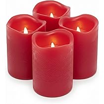 ToCi Set van 4 vlamloze echte was led-kaarsen - crème - diameter 7,5 x 10 cm - met bewegende vlam en timer - voor advent