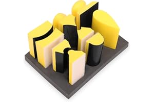 YOSOO HEALTH GEAR Bloc de Ponçage, 9 Pièces Manuel à Crochet et Boucle en Forme de Souris Ensemble, Tampon à Main avec Crochet et Boucle Forme Convexe et Concave pour le Travail du Bois, la Restauration de Meubles