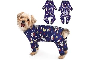 MHaustlie Combinaison de Récupération pour Chiens de Taille Moyenne et Petite Pyjama pour Chiens avec Fermeture Éclair Body Post-Opératoire à Manches Longues pour Chiens