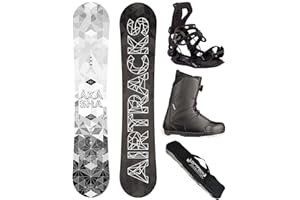 Airtracks Snowboard Set TAVOLA Jungle Wide Hybrid Rocker Uomo+ATTACCHI Master FASTEC+Scarponi+Sacca/Nuovi