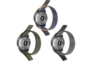 Songsier Fenix 7 Cinturino, 22mm Regolabile Ad Asciugatura Rapida Nylon Sportivo Ricambio Cinturini per Fenix 7 Solar, Fenix 6, Fenix 6 Pro, Fenix 5, Fenix 5 Plus, Garmin Forerunner 945, 935