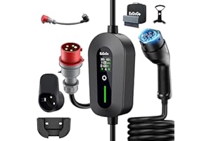 EzGoGo Mobile Wallbox 11kW Ladegerät Typ 2 (3-phasig) mit 7m Ladekabel CEE 16A auf Typ 2 inkl. Alltags-Adapter-Set | EV Ladestation [6/8/10/13/16A] | Hochwertiger IP65 Schutz | Für EVs & PHEVs