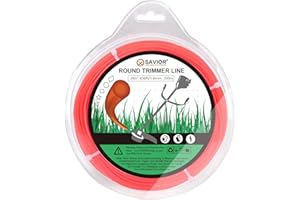 Savior Żyłka do podkaszarki do trawy, 1,6 mm x 200 m, żyłka do podkaszarki, nylonowa nić do podkaszarki, nici do podkaszarki trawnika, 1,6 mm x 200 m, okrągła, pomarańczowa