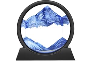 Wai Danie Pittura di Sabbia Che Scorre Quadro Sabbia Movimento sabbia dinamica 3d Hourglass Deep sea Sandscape Display Decorazioni per la Casa e l'ufficio Giocattoli da Scrivania per Adulti (blu, 7")