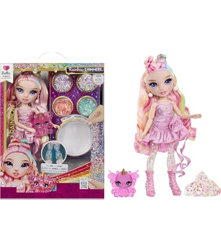 Muñeca Rainbow High Junior High Bella Con Bajo Rosa – Set De Rock Band De 23 Cm Con Pegatinas Y Peine, Para Niños +4 Años